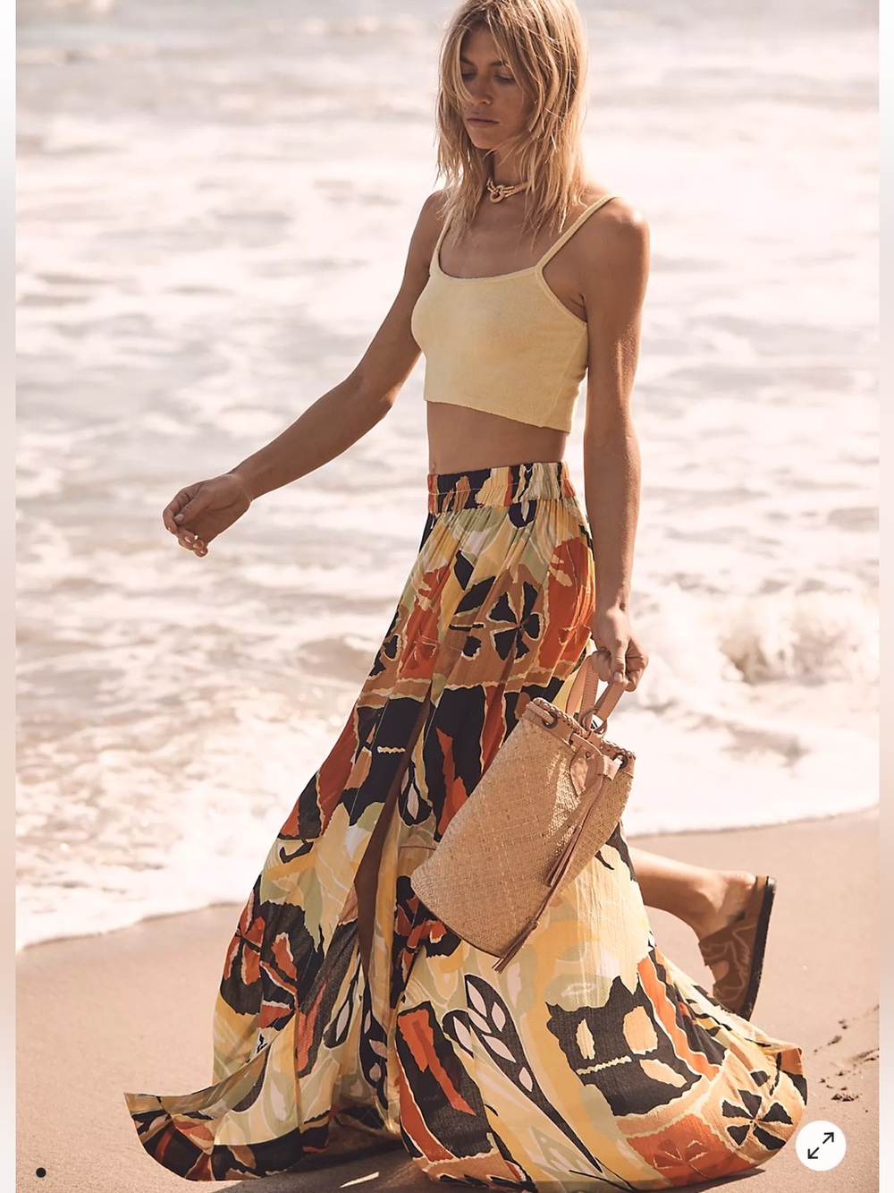 FREE PEOPLE SOLD OUT Tropical Floral Dreaming Bigger Wide-Leg Pants M
